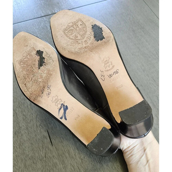 Brighton Twist Brown Leather Slip On Mules Heel Shoes Size 9.5 Pointed Toe - Picture 7 of 8